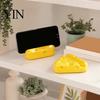 Durable Plastic Phone Dock 3D Printed Cheese Holder, Cute Desktop Stand, Compact Smartphone Creative Mount Stable Cell for Home Office Desk Decoration