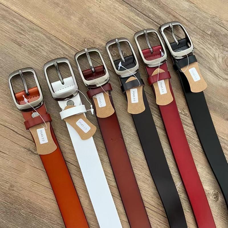 Belt Women'S Retro Niche Cowhide Leather Belt With Jeans Belt