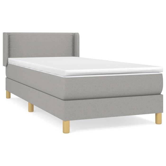 Sommier à lattes avec matelas - Maison Exclusive - 90x200 cm - Tête de lit réglable - Gris clair