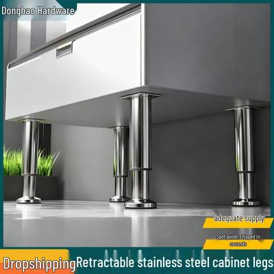 Gambe Regolabili in Acciaio Inossidabile per Divano, Mobile TV, Tavolino, Mobile da Bagno e Letto.