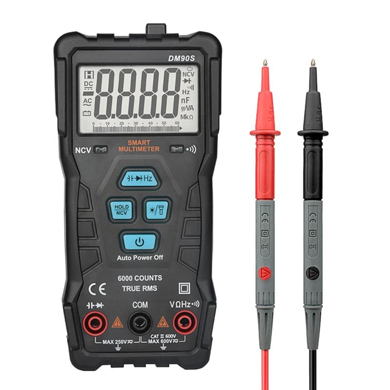 Digital Multimeter 6000 Counts NCV Function AC/for DC Voltage Resistance Meter Tester Capacitance Diodes Data Hold Funct