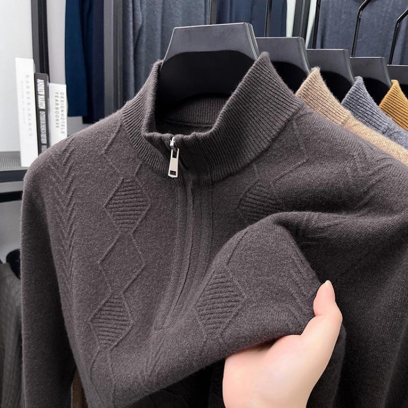 Maglieria da Uomo 100% Lana, Collo Mezzo Alto con Zip, Anno del Drago, Edizione Autunno/Inverno 2025