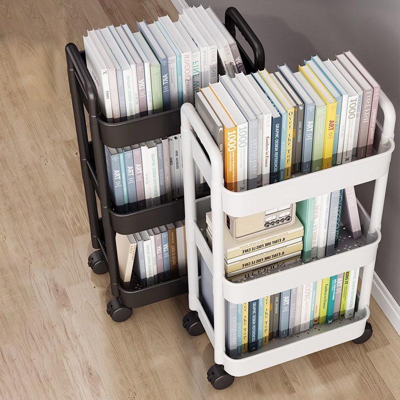 

1PC Storey Книжная полка Креативный Пластик С Колесами Аксессуары Для Дома Мобильный Стеллаж Для Хранения Закусок