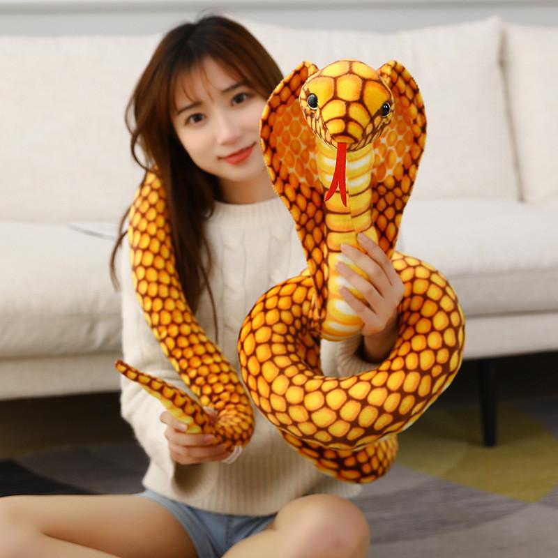 King Cobra Plush Toy With Super Soft Short Plush For Kids Educational Animal Play