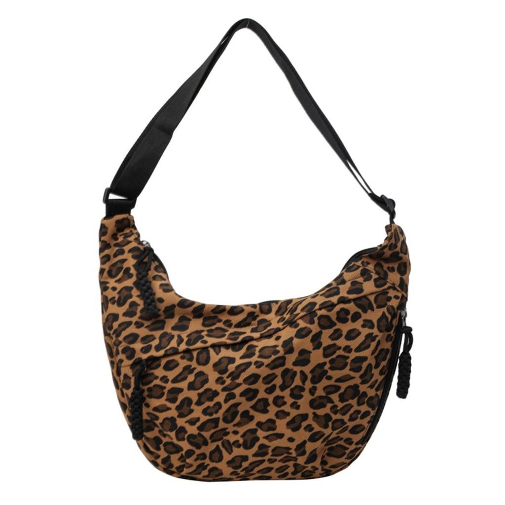 Leopardenmuster Leinwand Knödeltasche, Sportlicher Stil, Lässige und Vielseitige Beliebte Stofftasche, Tragbare und Modische Einzel-Schulter Crossbody-Tasche