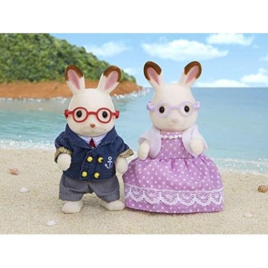 Sylvanian Families Doll Chocolat Rabbit Grandfather Grandmother W-68 ST Mark Certified 3 years older Toy Dollhouse EPOCH