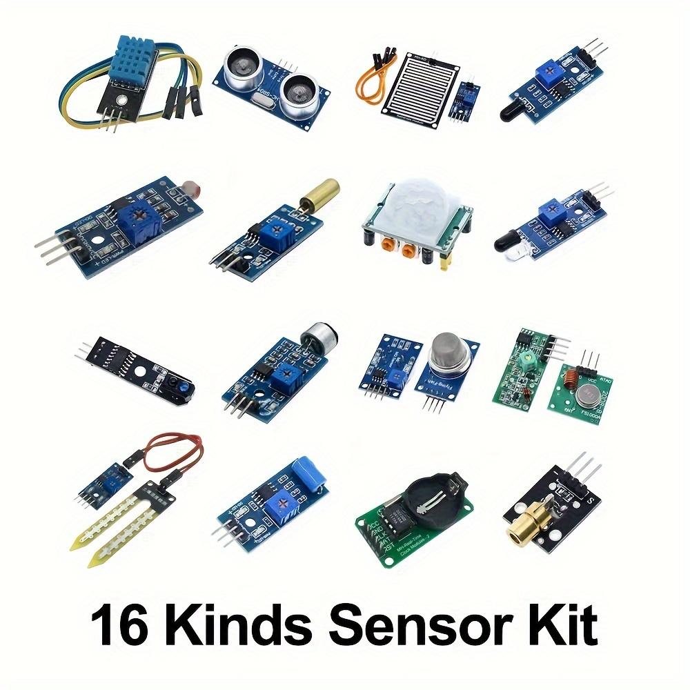 16/22/37-in-1 Sensor Modules Kit for R3 Mega2560 - Starter Learning Suite with IR Ultrasonic DHT11 Soil Moisture Sensor, L