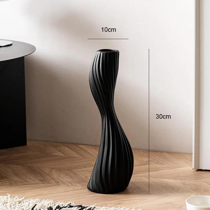 Ceramiczny wazon meble nordyckie rękodzieło ozdoby prosta dekoracja naczynia kwiatowe biały stojący wysoki wazon akcesoria do dekoracji domu