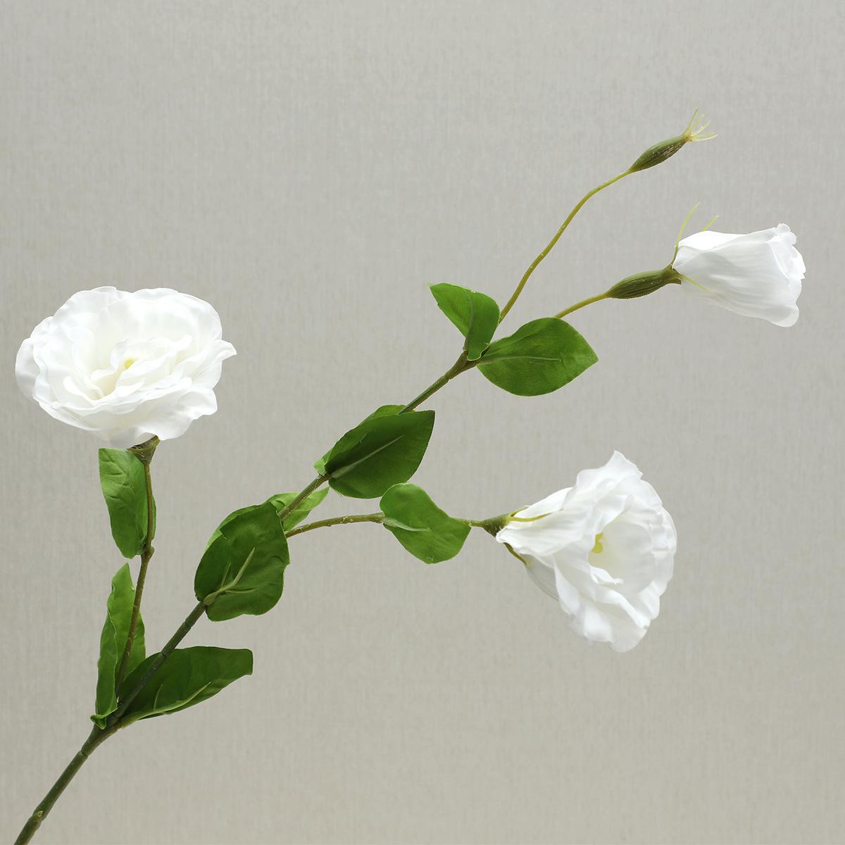 High-end 3-head moisturizing Platycodon flower simulated flower, home furnishing, living room decoration ornament, hotel prop fake flower белый
