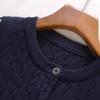 Autumn New Retro Knitted Cardigan Design Sweater Long-sleeved Round Neck Temperament Jacket Top High-end Women's Clothing