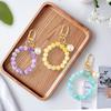 Fresh Beaded Pendant Keychain: Candy Color Bag Charm for Girls
