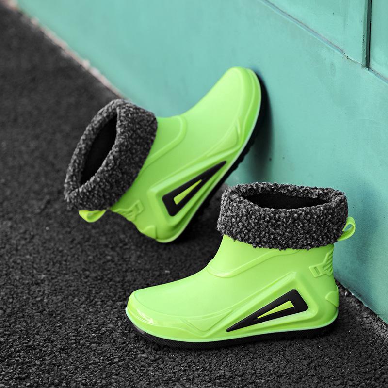 Mechanical wind and rain shoes men's summer waterproof and non-slip rain boots trendy medium tube thick-soled takeaway rider car wash