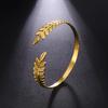 Pulsera de Hojas de Laurel Greco-Romano Dreamtimes para Mujer Pulsera de Acero Inoxidable Trigo Boho Brazalete Joyería para Fiesta Regalo de Navidad