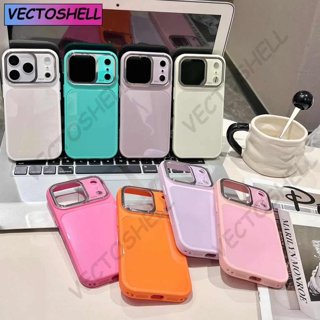 Tempered Glass Bright Candy Bumper Phone Case For iPhone 17 16 15 14 13 12 Pro Max Instant Change To 17 Glossy Hard Back Cover