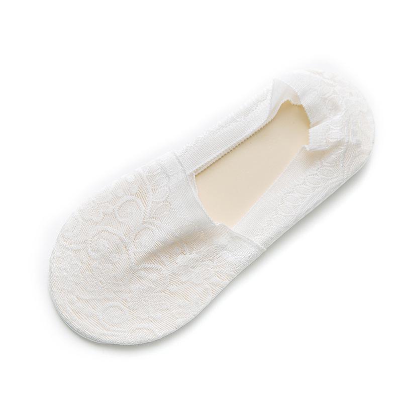Summer Lace No-Show Socks - Women's Non-Slip, Low-Cut Cotton Blend