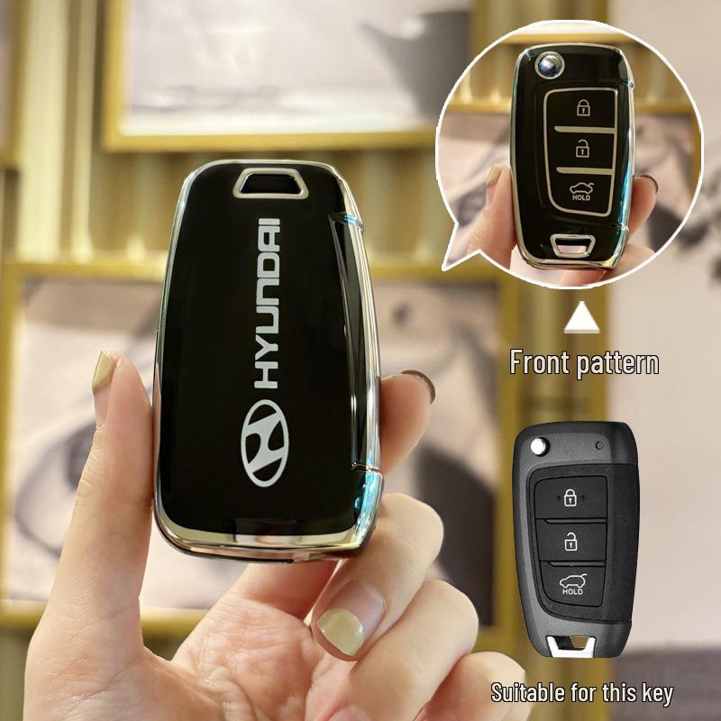 Hyundai Key Case for Elantra, Verna, Santa Fe, Mistra - Protective Shell with Buckle, Suitable for 20 Models