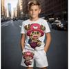 Children's 3D Printing Training Set T-shirt Shorts Casual Set Summer Fashion New Short Sleeved T-shirt Boys and Girls Sports Set