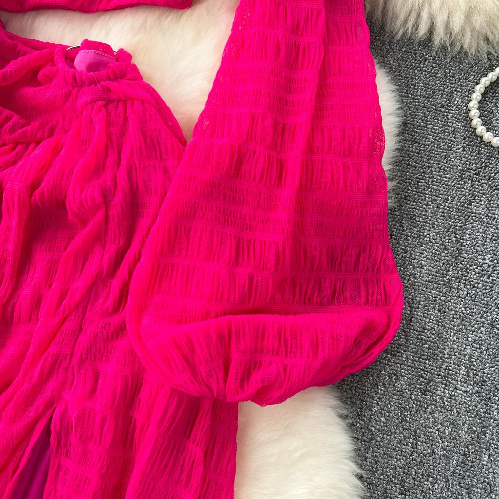 Senior Schulterfreies Party Sexy Kleider Diagonaler Kragen Ausgeschnitten Langes Ballkleid Schlitzdesign Locker Mode Urlaub Schicke Kleidung