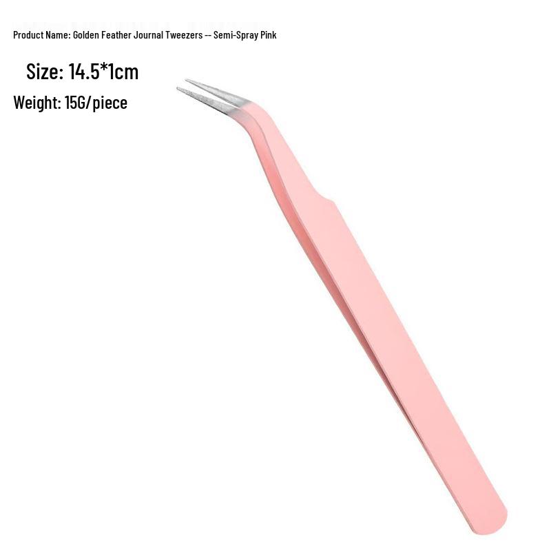 

Golden Feather Precision Stainless Steel Tweezers for Eyelash Extensions Bulk Packaging