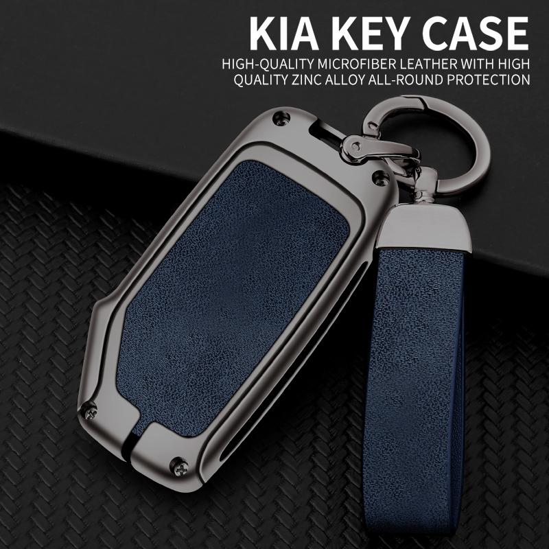 Capa de couro de liga de zinco para chave de carro para Kia Sportage Ceed Sorento Cerato Forte KX3 K5 2017-2020 Proteção de peças automotivas Shell