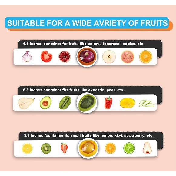 Silicone Fruit Storage Box, 4Pack Reusable Fruit and Vegetable Storage Containers, Fridge Keep Fresh Stretch Storage Pod with Lid for Lemons Garlic