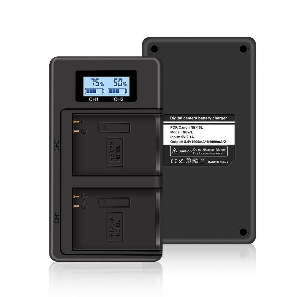 PALO 1400MAh NB-10L NB10L + Pengisi Daya LCD Dengan Port Tipe C & Kabel USB Untuk Canon G1X G15 G16 SX40HS SX50HS SX60HS SX40 SX50