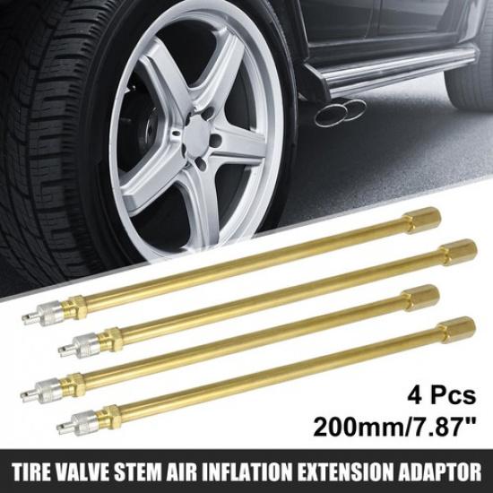 

4pcs 200mm Brass Wheel Tire Valve Extender Stem Extension Inflation Stright Pole