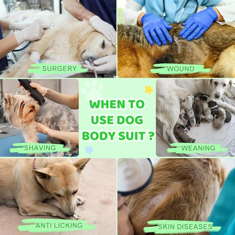 Striped Pattern Dog Recovery Suit Elastic Pet Surgery Suit Recovery Shirt  Medium Large Dogs Pet