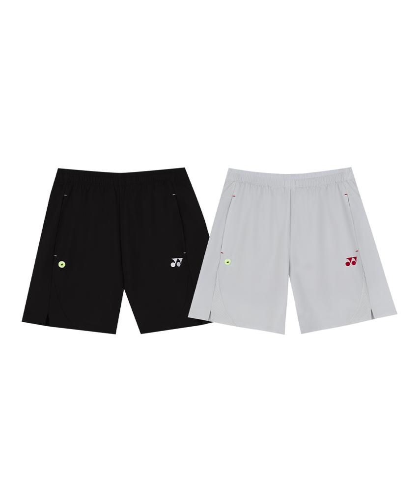 YONEX 265Ph001M Black/Light Grey Men'S Boucle Point Wappen Tennis Shorts