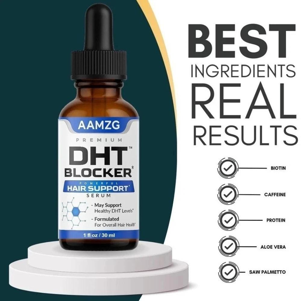 Pack of 5 DHT Blocker Hair Growth Support Serum, Hair Vitamins for Women & Men - Supports Healthy Hair Growth & Thick & Strong-Hair 30ml