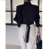 Podzimní Niche Designový Smysl, Klopa, Zadní Dutý Pásek, Spona, Volná a Všestranná Krátká Košile pro Ženy
