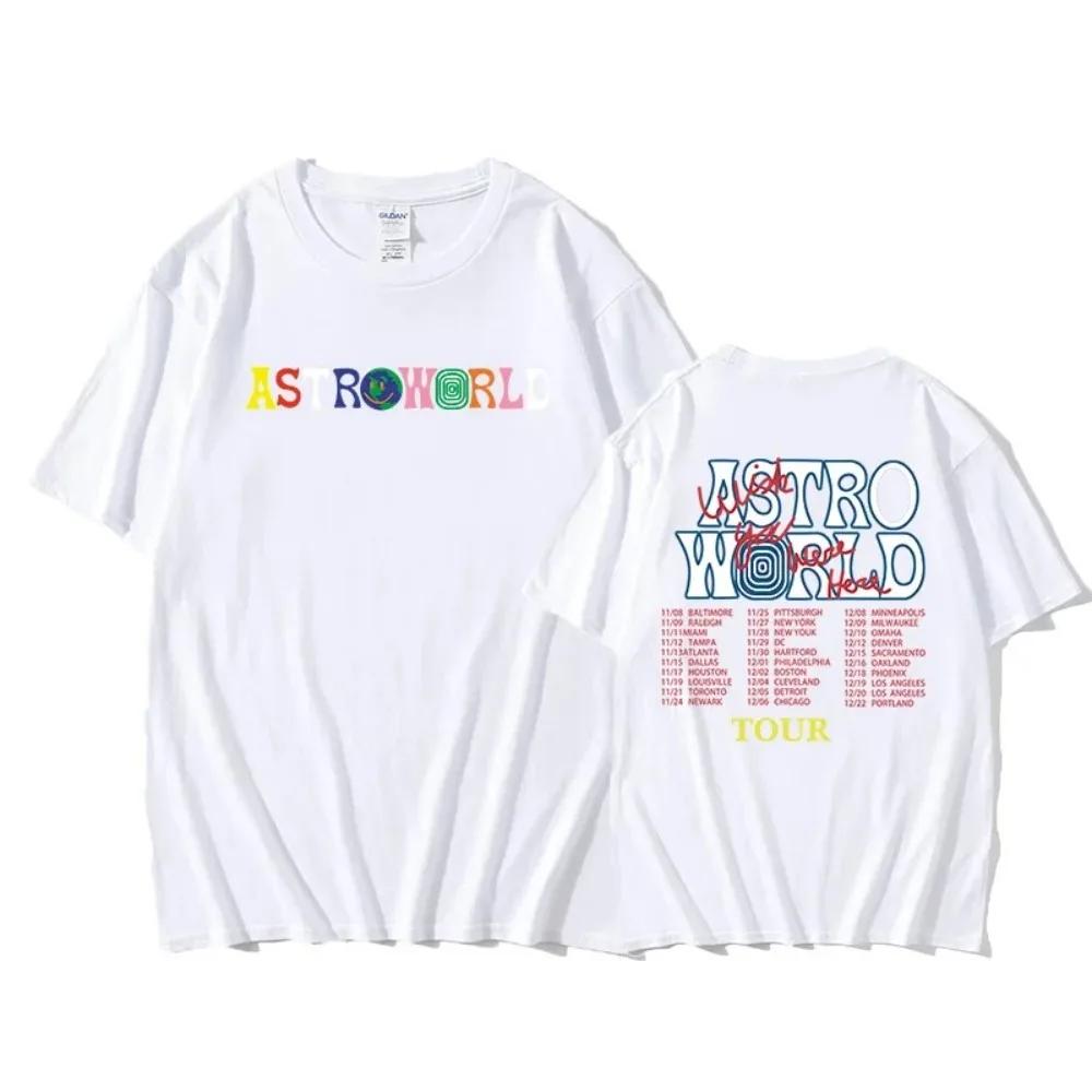 AstroWorld Tour Oversized T Shirt Men Women1:1letter Print T Shirts Hip Hop Streetwear Kanye West ASTROWORLD Tshirt