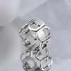 S925 Sterling Silver Retro Thai-Style Hollowed Blackened Ring for Women - High-End European Style 