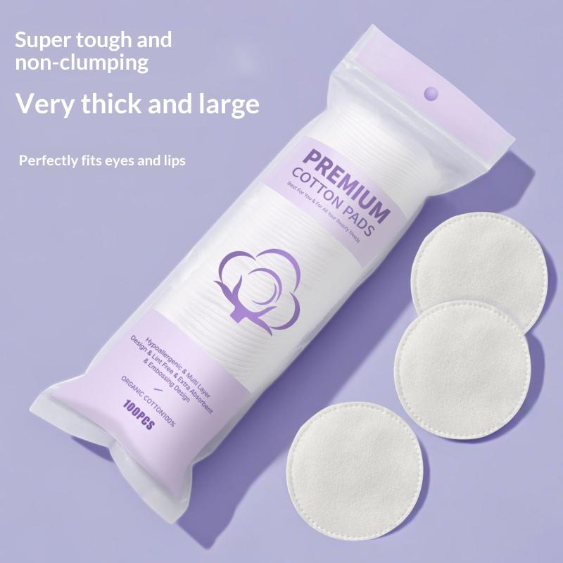 Dischetti Cotone Monouso per Trucco 100/120 Pezzi Morbidi Rotondi A Tre Strati Salviette Detergenti Viso Struccante Bellezza Cosmetica Pulizia