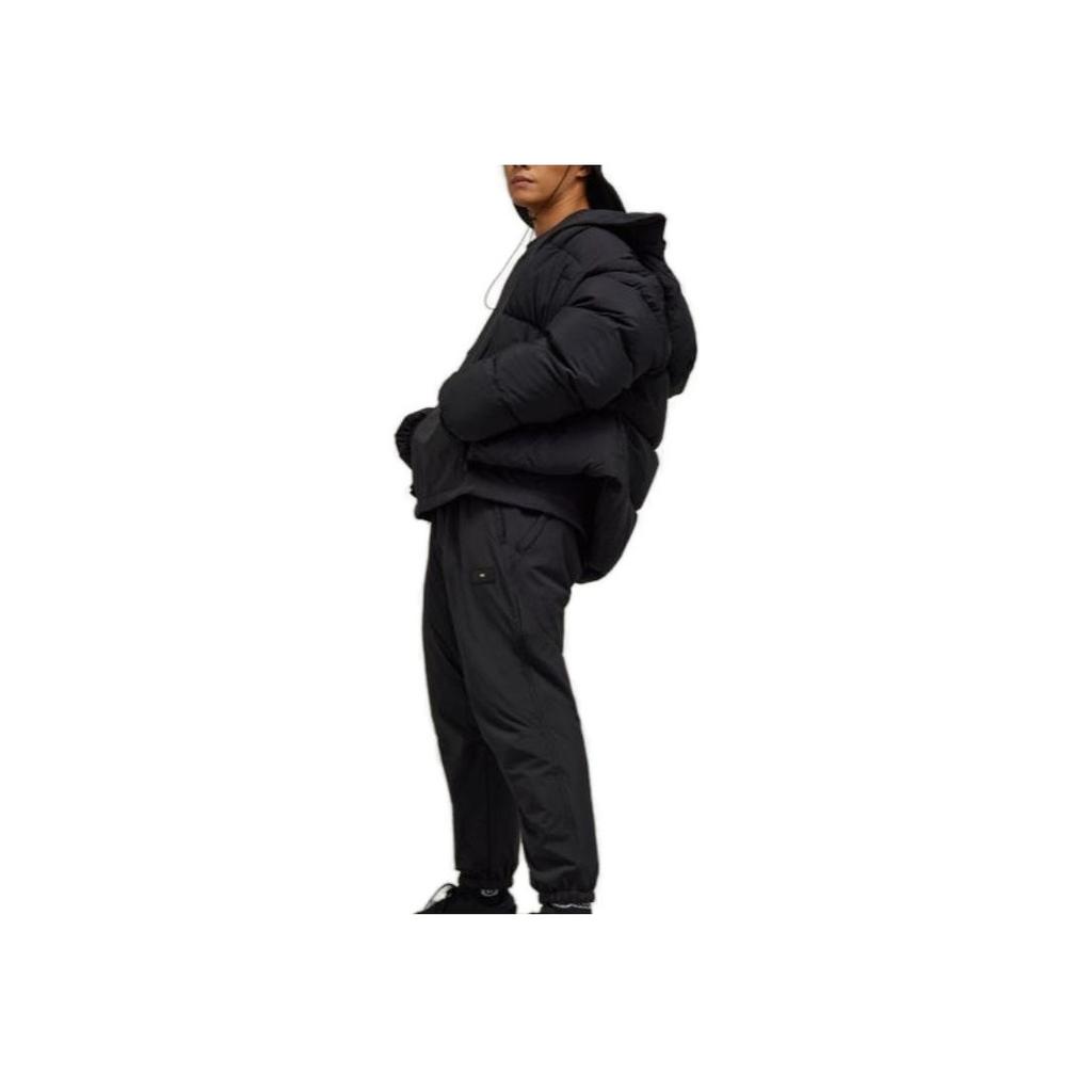 Y-3 FW23 Solid Color Hooded Zipper Puffer Jacket Unisex Jacket Black IL2033