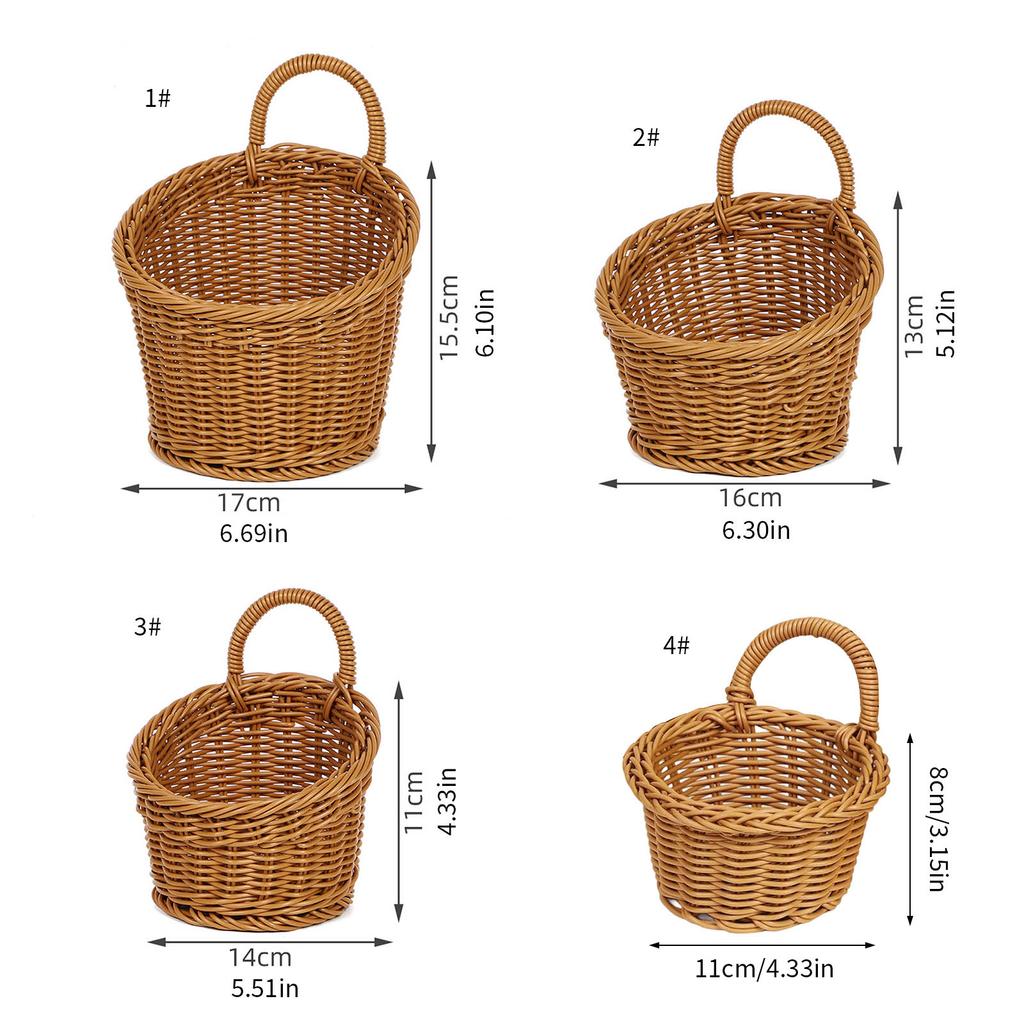 Vintage Wall Mounted Storage Basket Decorative Hanging Organizer For Home With Durable PP Plastic Construction