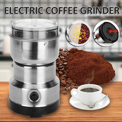 Multifunctional Home Coffee Grinder Electric Coffee Herbs Spices Nuts Grains Grinder Dining Bar Bean Spice Nut Mill Blender Stainless Steel