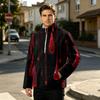 Men's Halloween Print Flannel Zip-Up Sweatshirt, Plus Size Stand Collar Casual Fall Winter Top