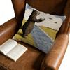 Vintage Bear Catching Fish Pillowcase Artistic Animal Throw Pillow Cover Peach Skin Decorative Cushion Case For Sofa Living Room
