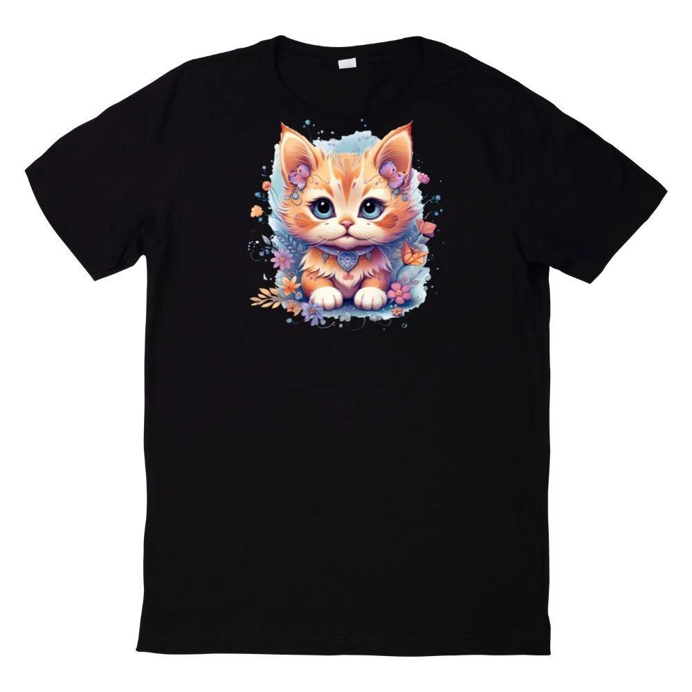 T-Shirt Niedliche Blumenkatze S