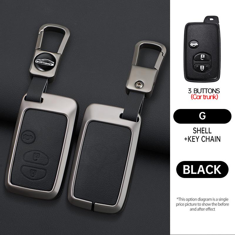 Zinc Alloy Leather Car Key Case Shell Cover for Toyota Prius 30 Alpha Aqua Land Cruiser Auris for Lexus LC 200 2012 - 2014 Parts
