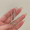 Silver needle earrings women's new popular temperament stud earrings women's light luxury high-end sense niche unique earrings women