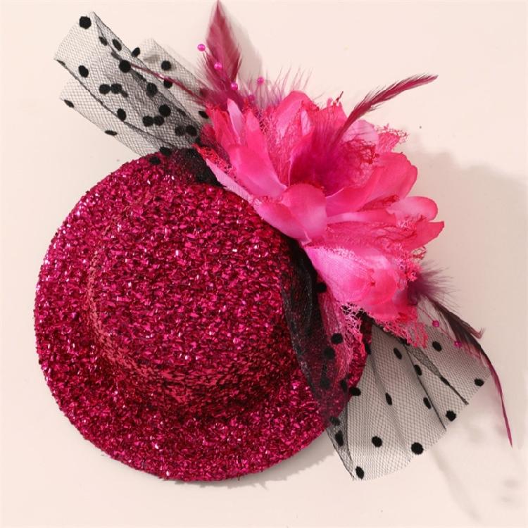 Mesh Flower Fascinator Hair Clip Adult Costume Accessory Barrettes for Teaparty