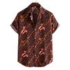 Men's Retro 90s Printed Shirts Hawaiian Short Sleeved Button Up Shirt Tropical Vacation Beach Shirt Men's Casual Loose Tops