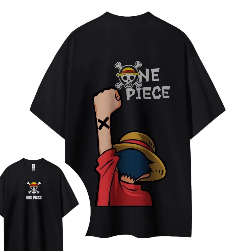 ONE PIECE Luffy Shortsleeved Mens and Womens Same Style Comfortable Shortsleeved Couples Casual Shortsleeved Popular Top