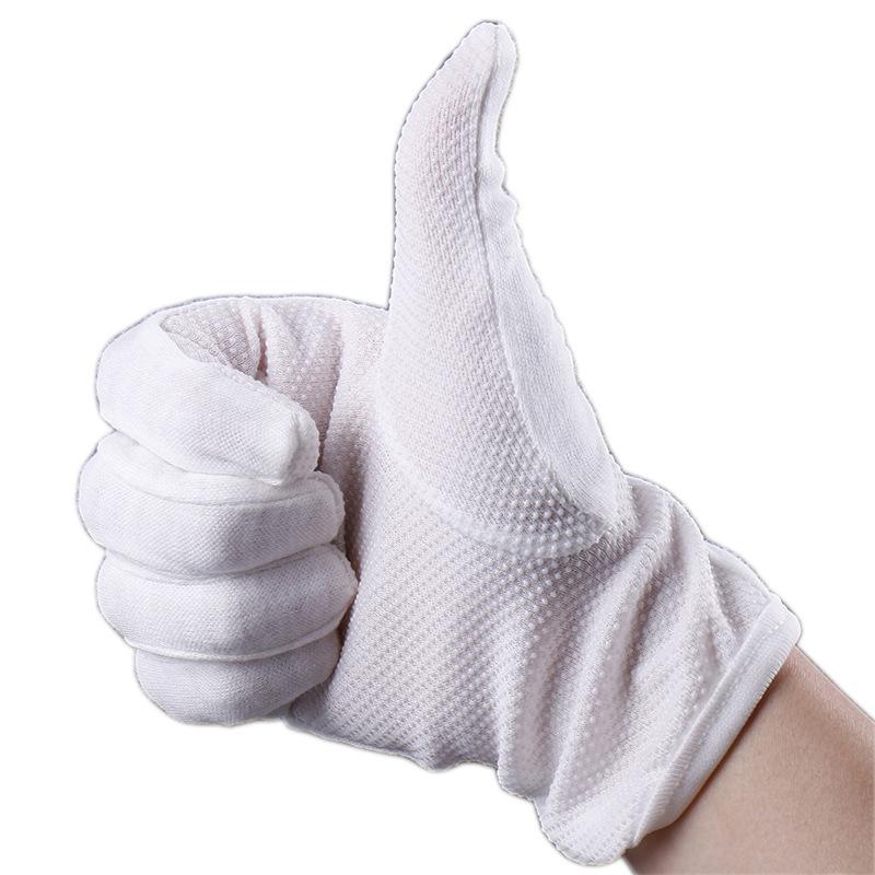 High-Quality White Cotton Dot-Coated Work Safety Gloves