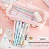 Double-layer Mesh Pencil Case: Large Capacity, Stylish Design for High School and Primary Students