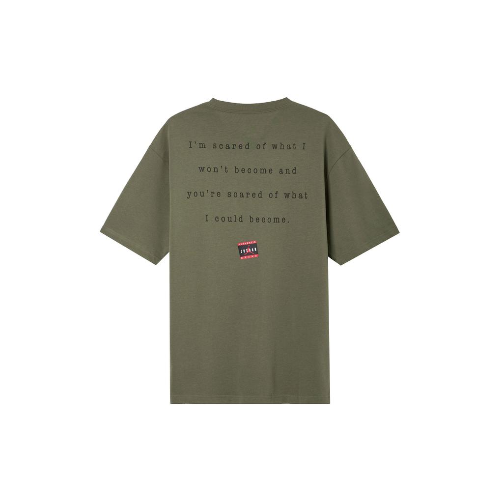Jordan Comfortable Round Neck Short Sleeve T-Shirt Men Tops Medium-Olive-Green HV5047-222