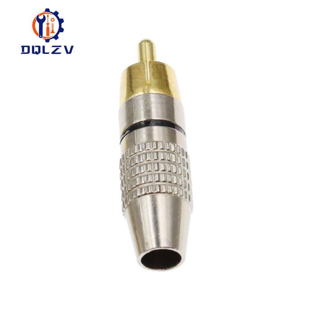 

Gold RCA Male Adapter Non Solder Connector for Audio Video CCTV IP Camera Security Coaxial Cable Solderness Convertor 2PCS чорний