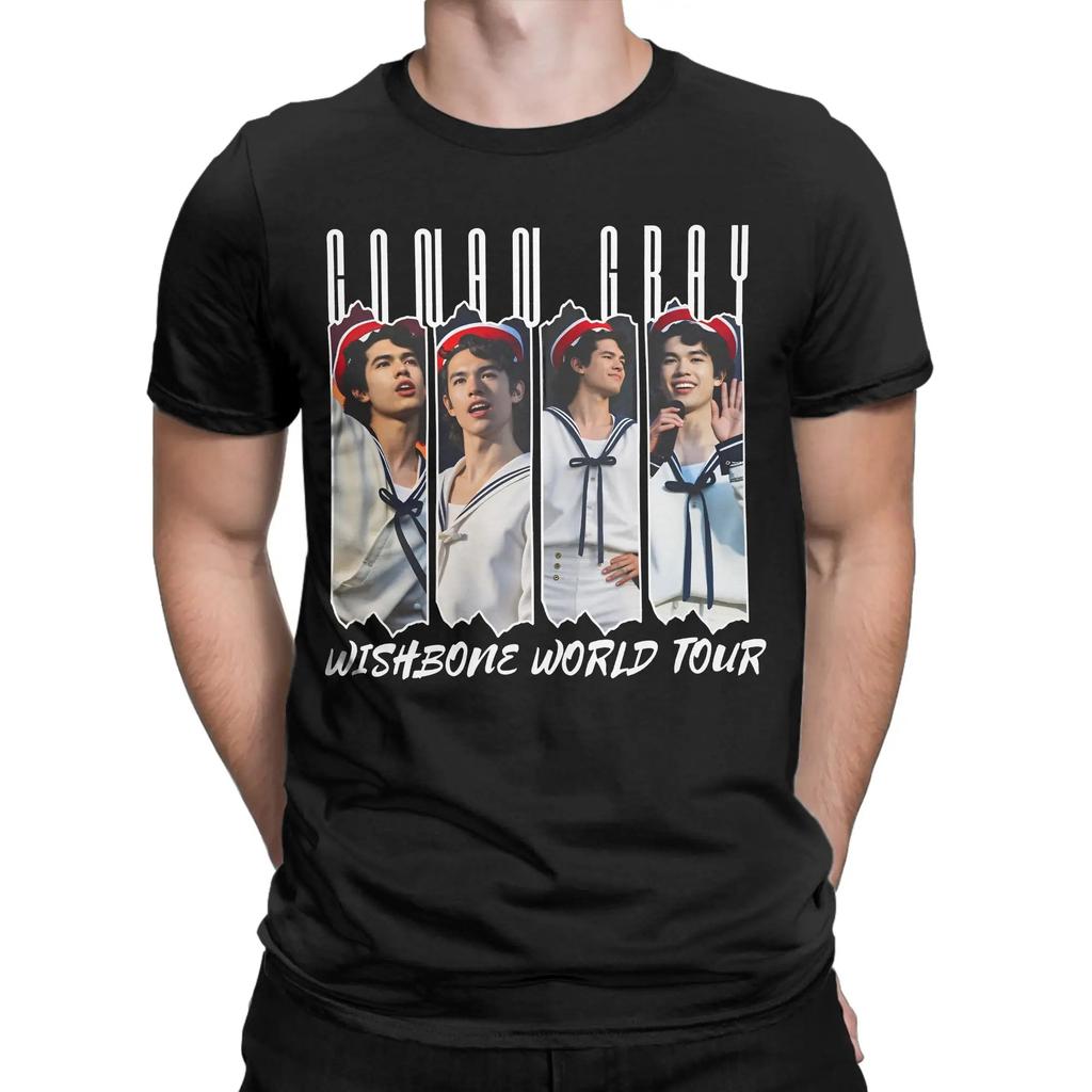 Conan Gray Wishbone World Tour Pánská Dámská Trička Cool Trička Krátký Rukáv Kulatý Výstřih Bavlněná Topy